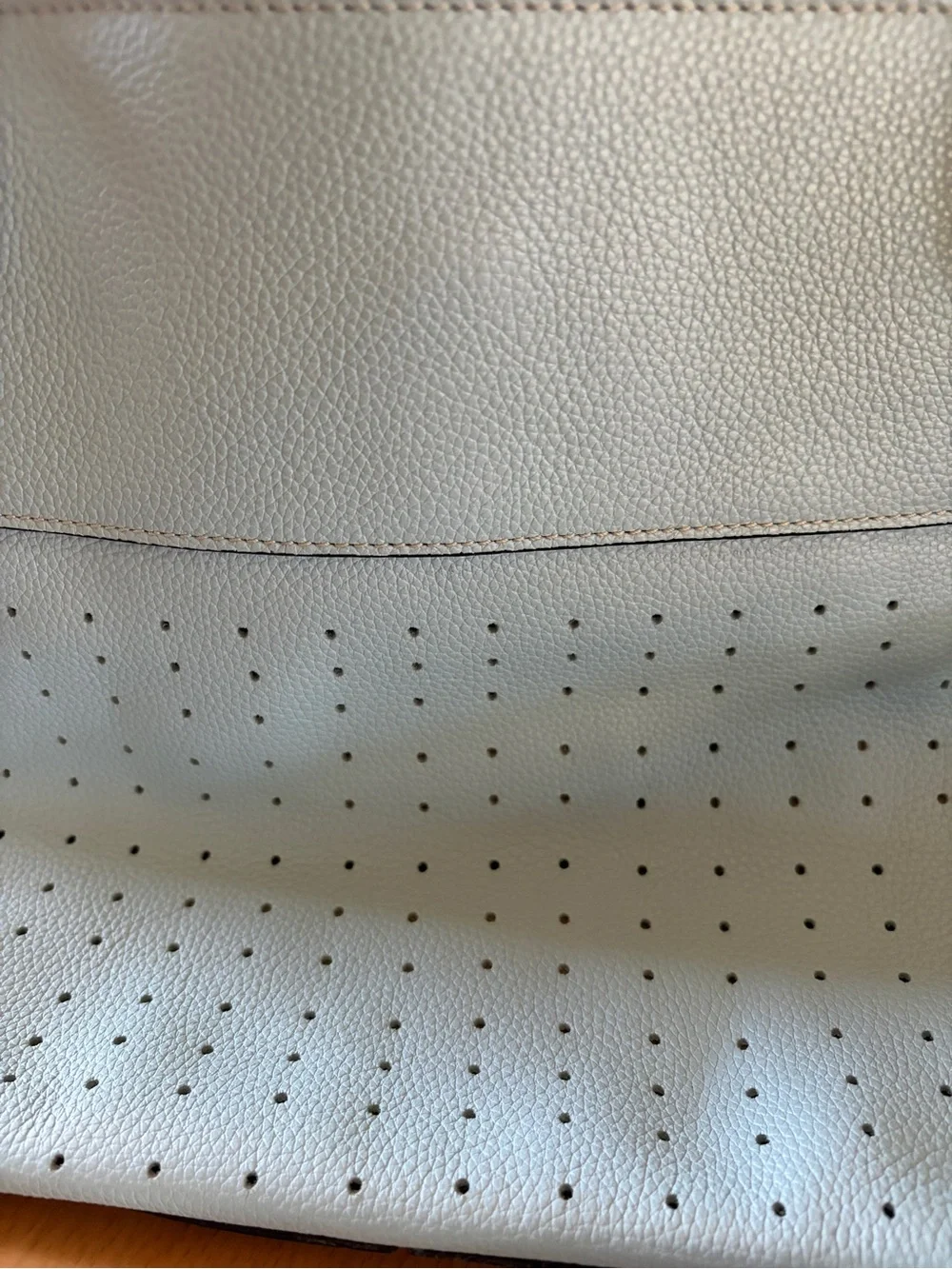 Vittoria Napoli Italian-made Light Blue Tote Bag with Double Straps
